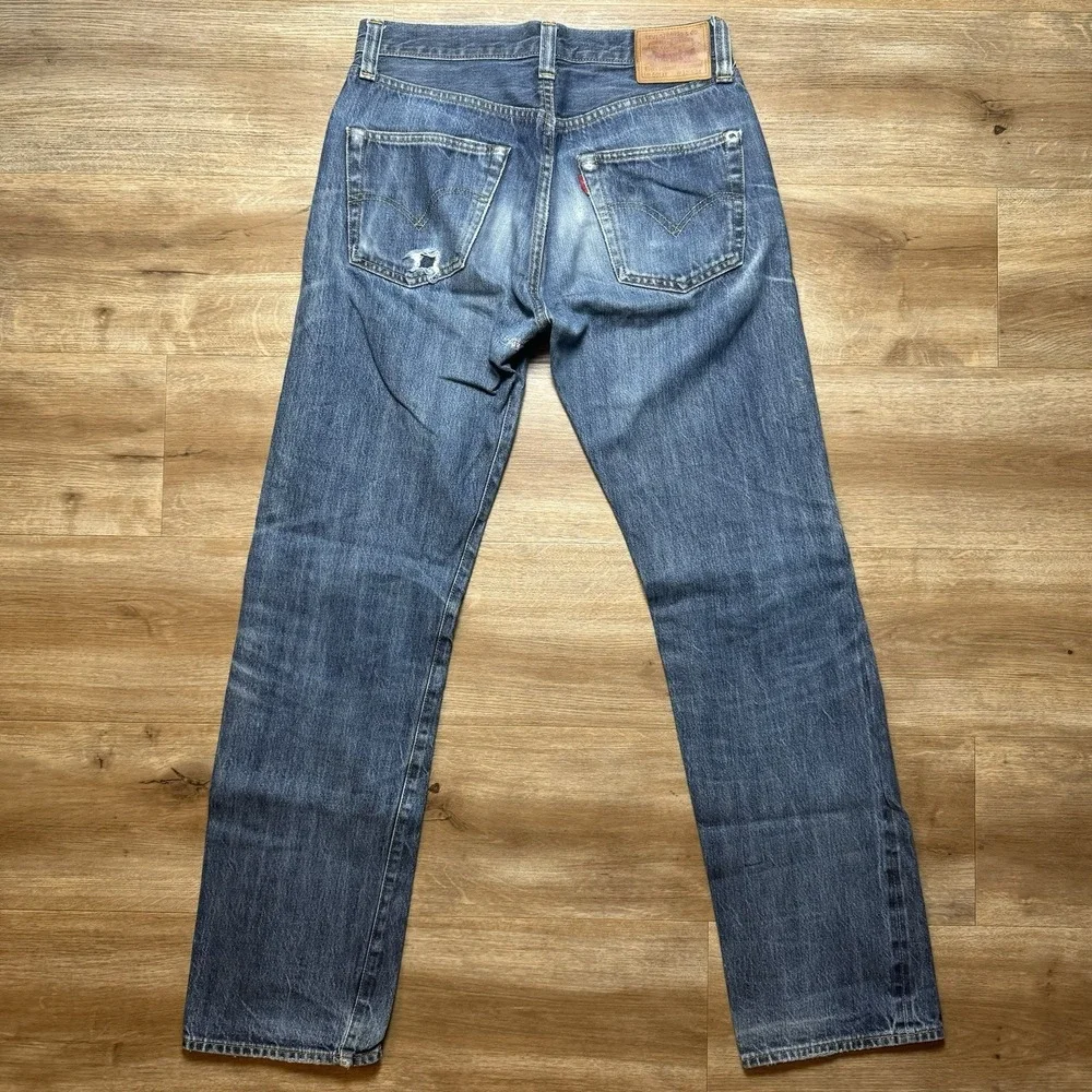 Levi's 501XX Jeans Mens 30x30 Blue Selvedge Patchwork Distressed LVC Big E Denim